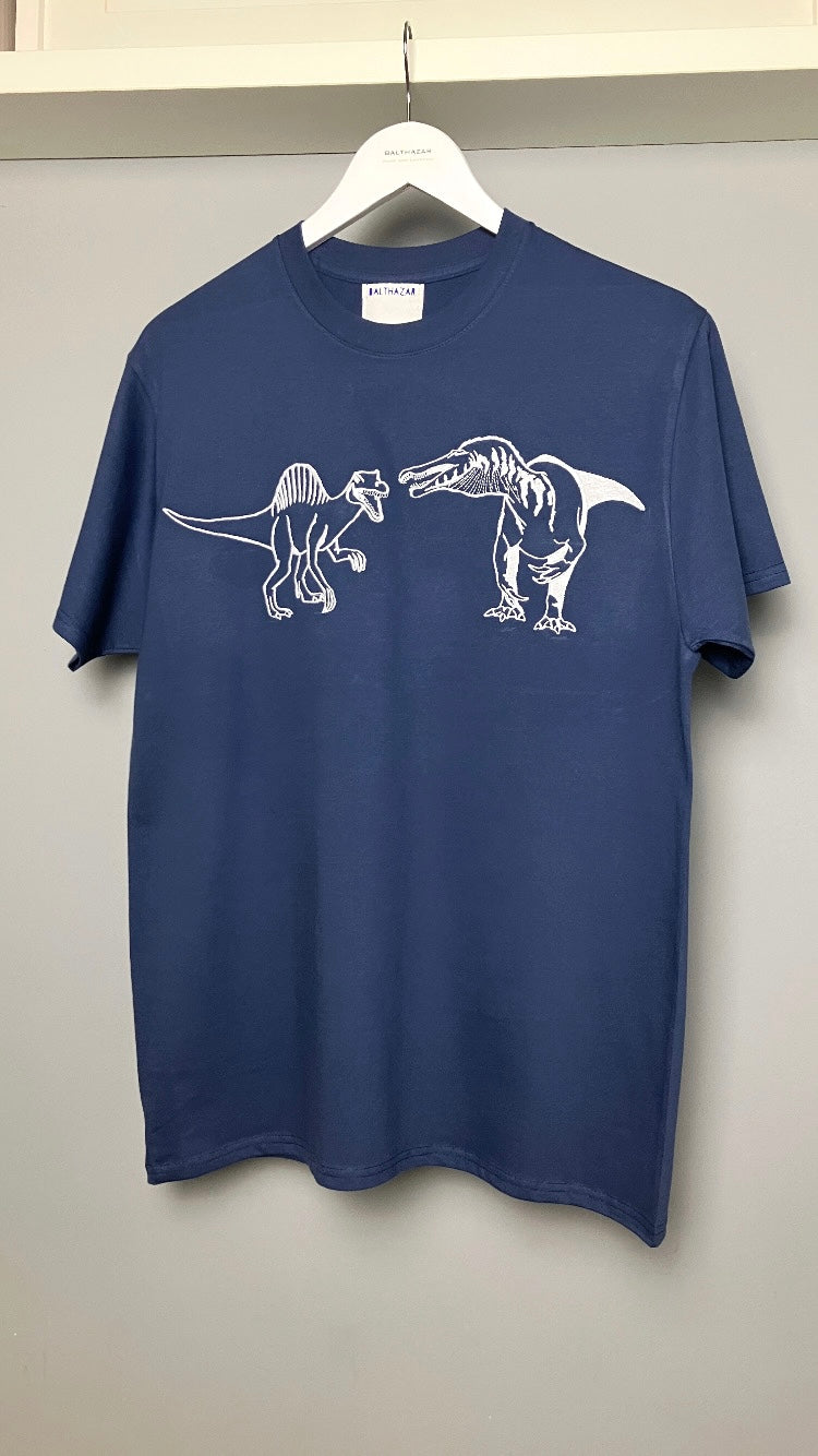 Hand-embroidered t-shirt/ Customized T-Shirt / Made in Australia/ T-Rex's T-shirt / Embroidered factory tshirt