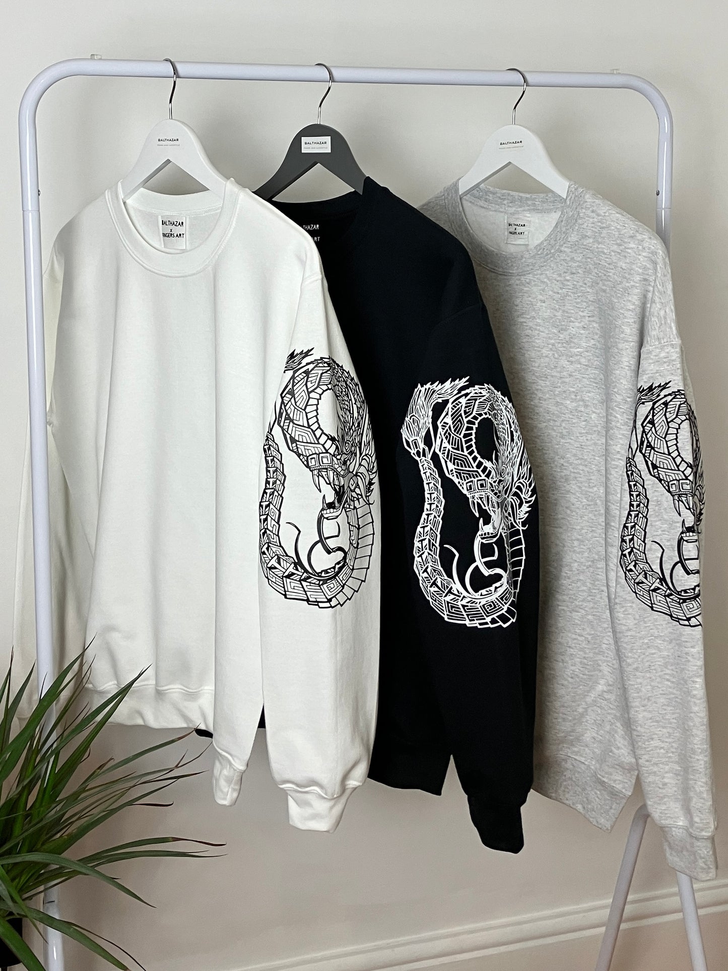 Quetzalcoatl Tattoo style sleeved sweatshirt