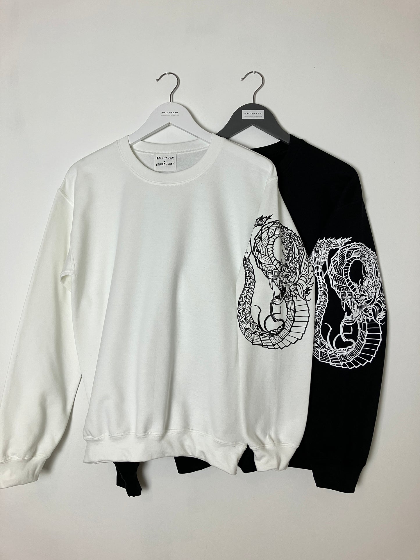 Quetzalcoatl Tattoo style sleeved sweatshirt