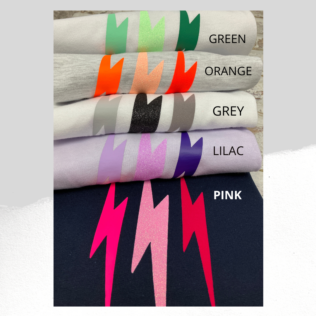 Glitter mix lightning bolt trio t-shirt