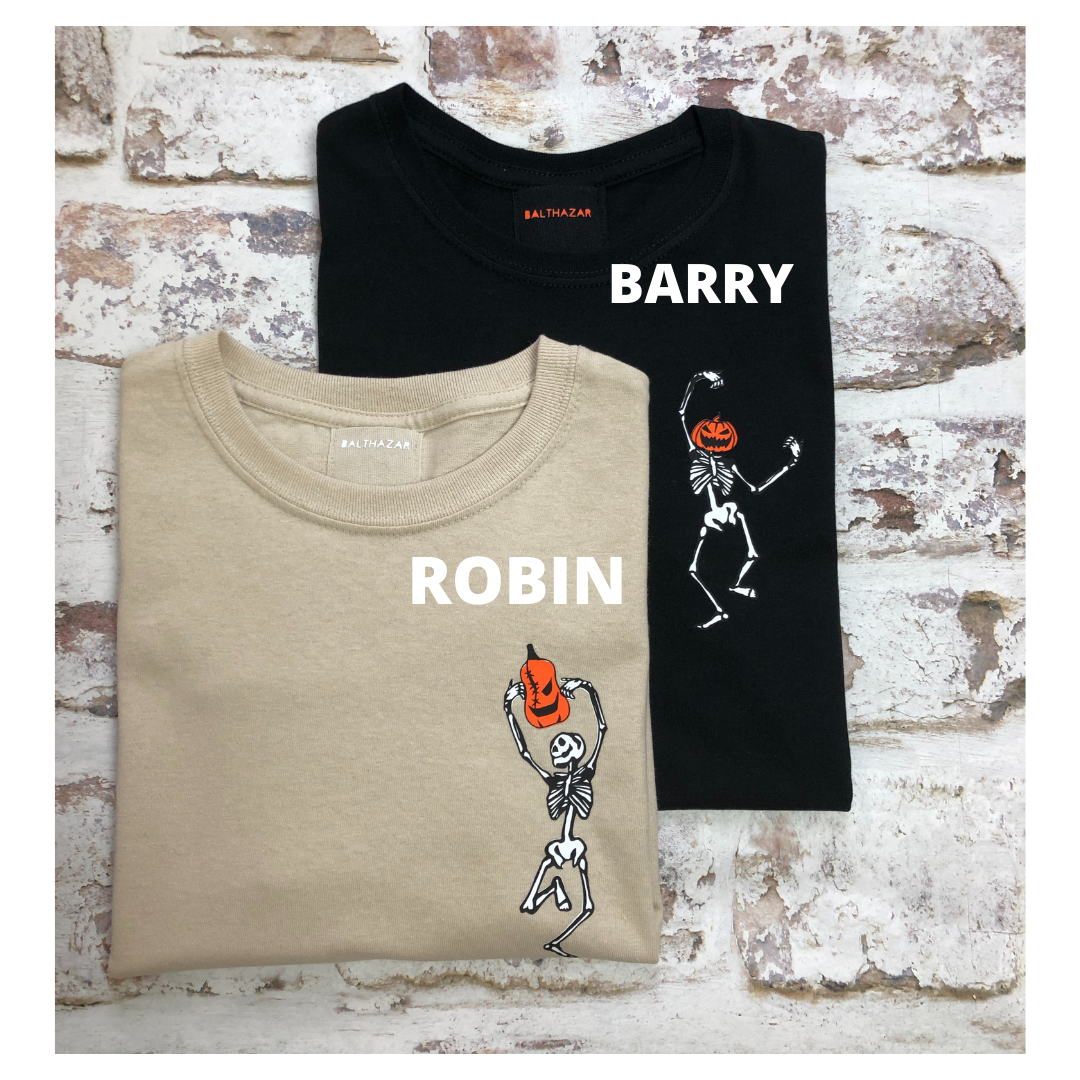 Dancing Pumpkin headed skeleton t-shirt - Unisex and women's fit
