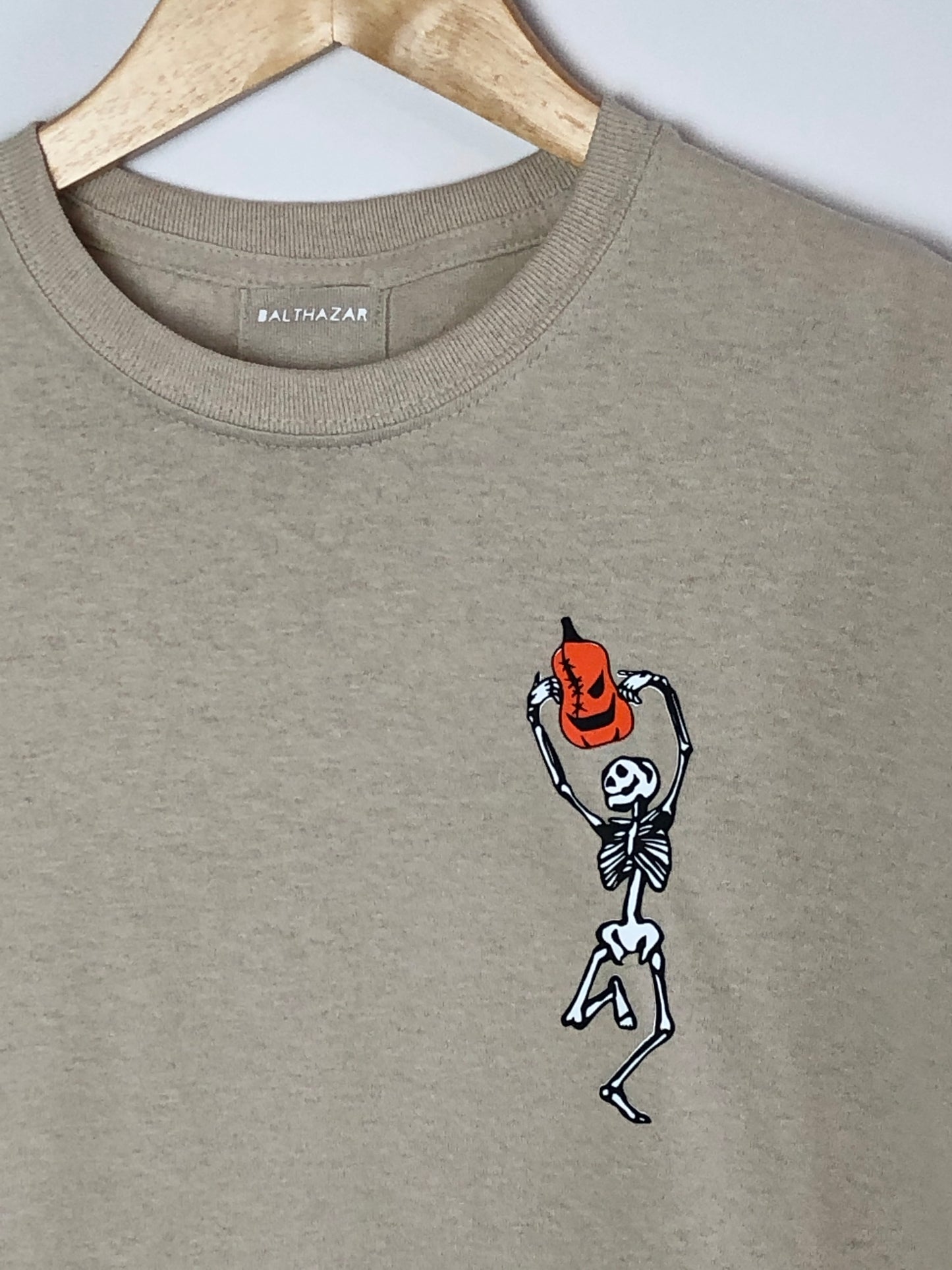 Dancing Pumpkin headed skeleton t-shirt - Unisex and women's fit