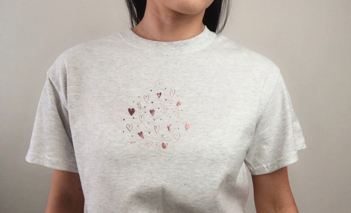 Heart Cluster T-shirt - Hand drawn Love heart tee