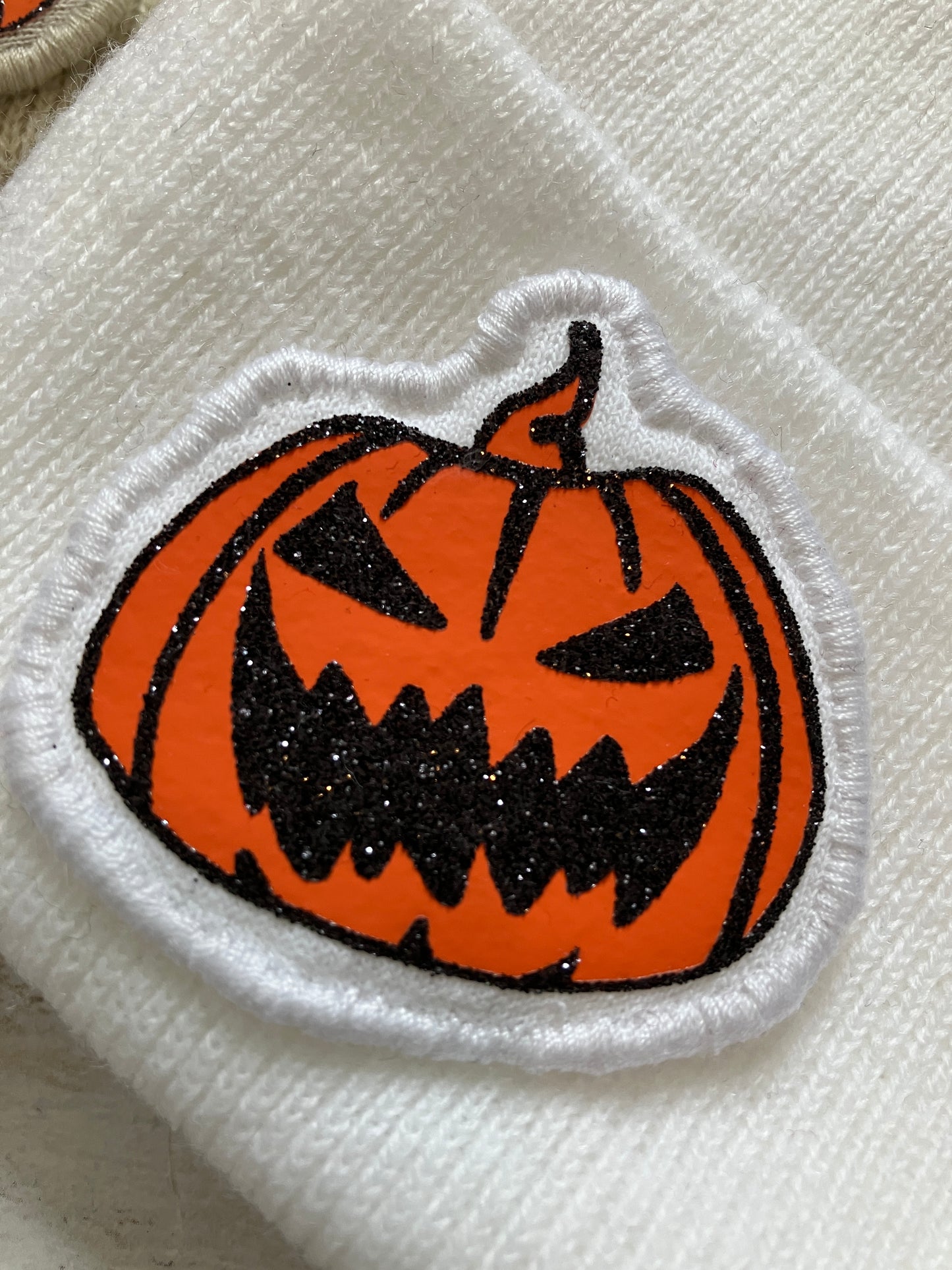 Glitter pumpkin skeleton head beanie