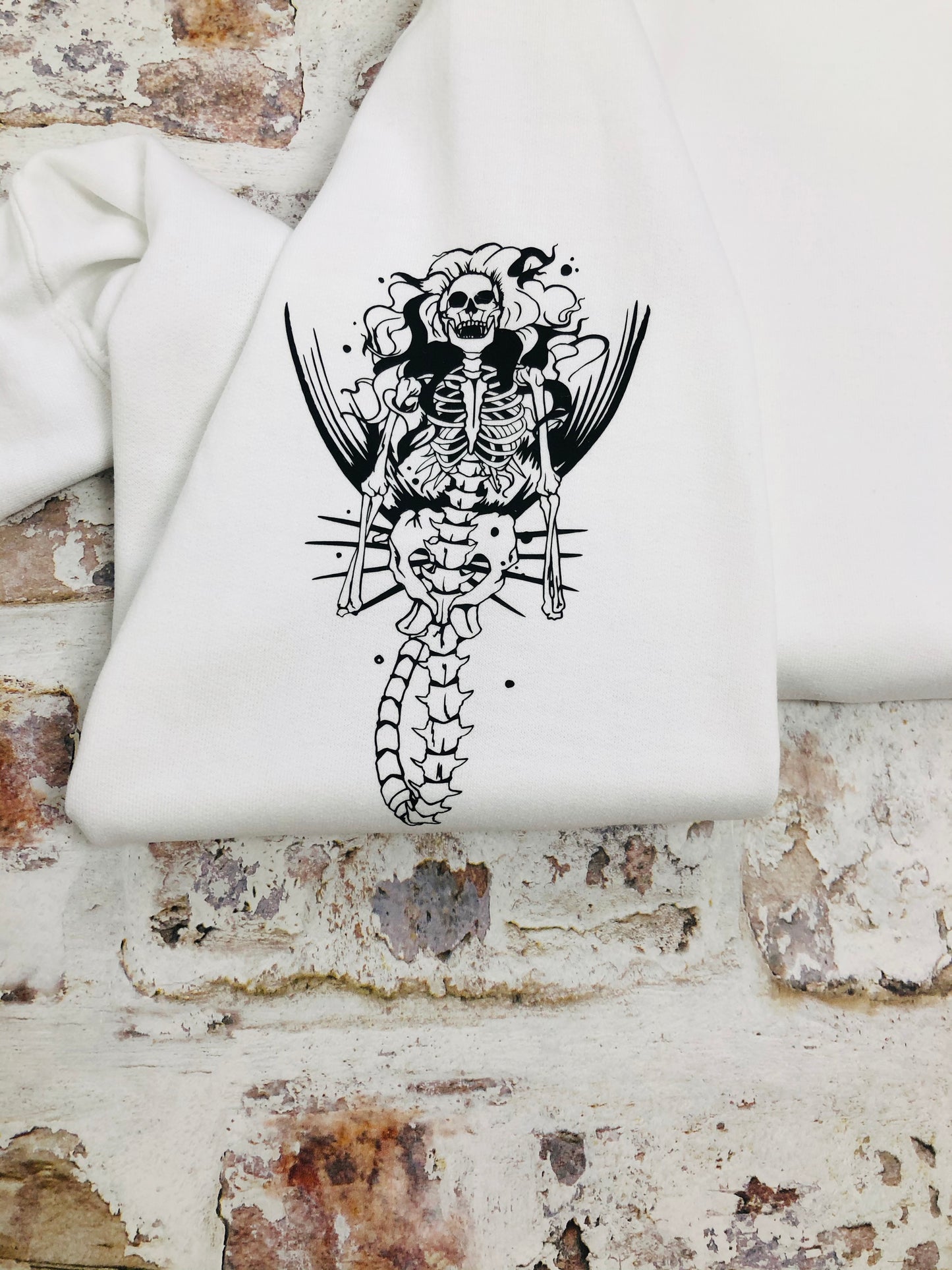Skeleton Mermaid Sleeved Hoody - Unisex style