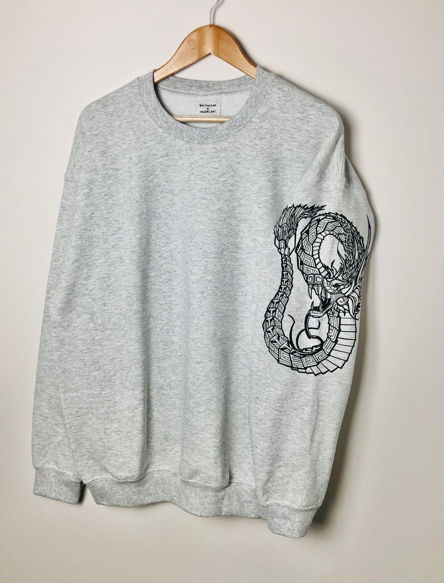 Quetzalcoatl Tattoo style sleeved sweatshirt