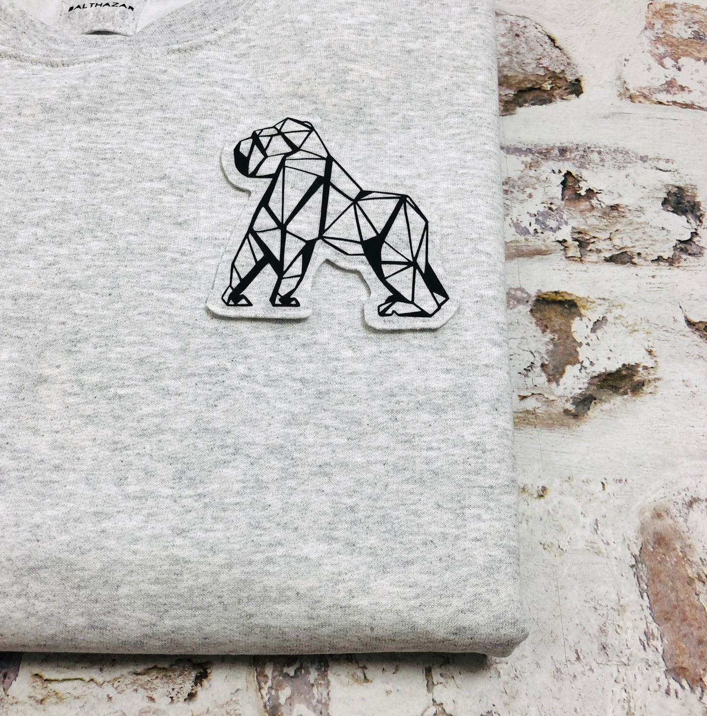 Origami Gorilla sweatshirt - Unisex - Handmade