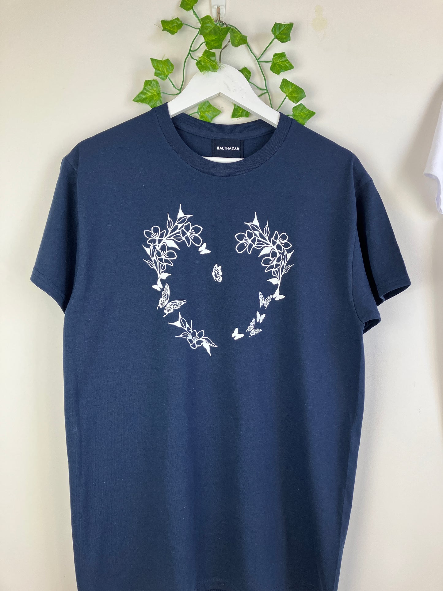 Floral and butterfly heart  t-shirt