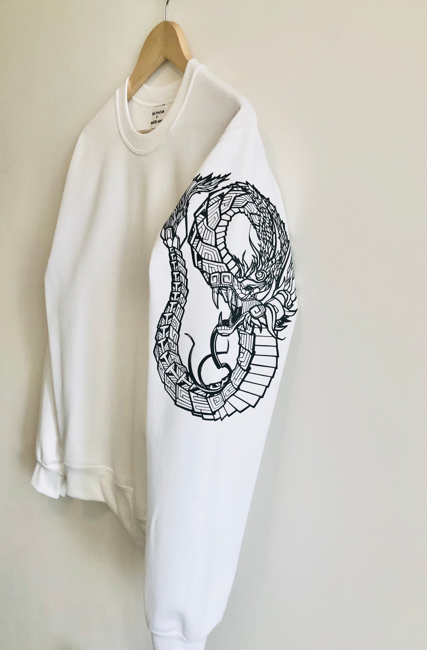 Quetzalcoatl Tattoo style sleeved sweatshirt