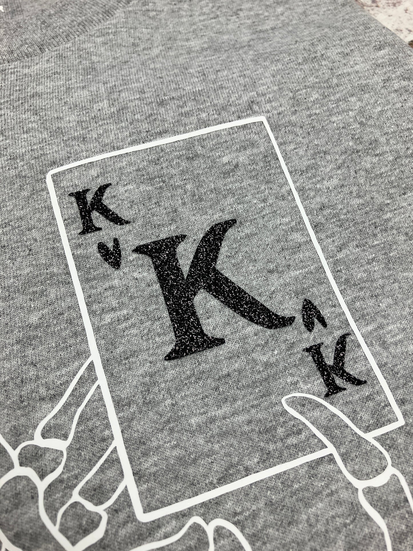 King of hearts skeleton hand t-shirt