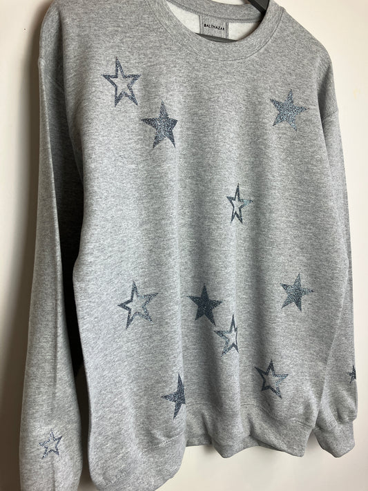 All the stars sweatshirt- MId grey - Medium -sample
