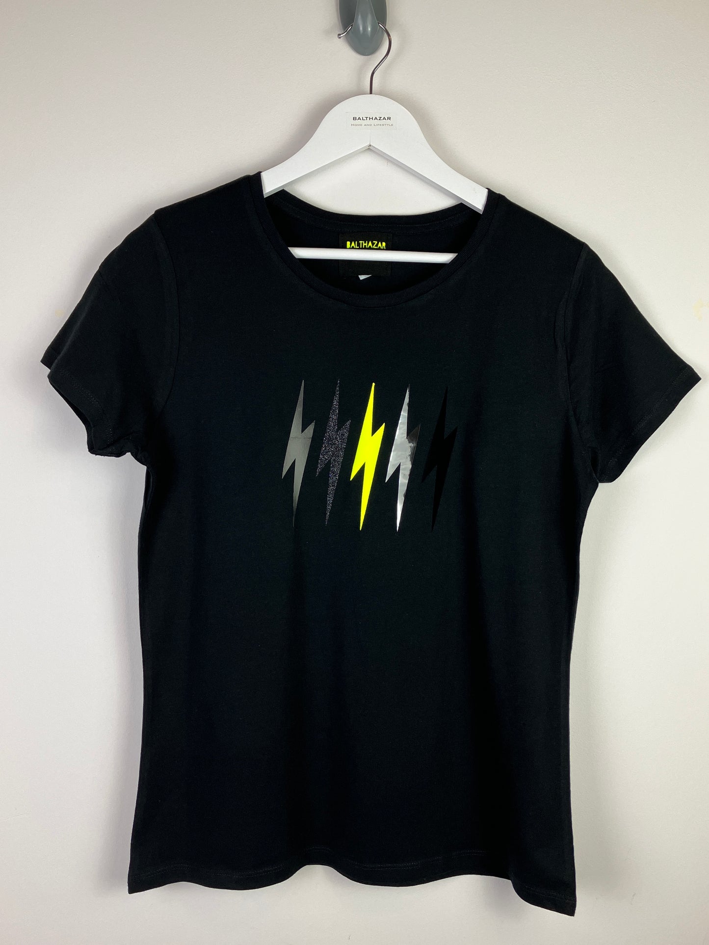 Black Mix lightning bolt t-shirt- customisable centre bolt