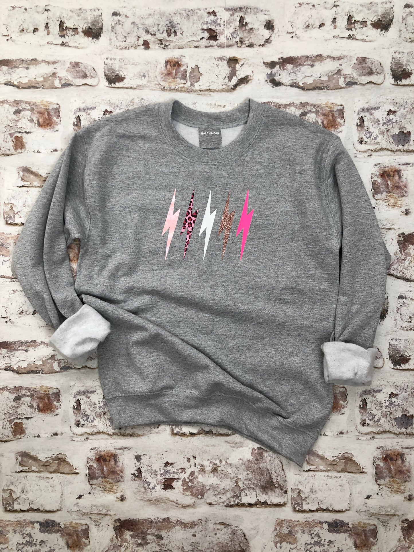 Metallic LOVE mix lightning bolt sweatshirt