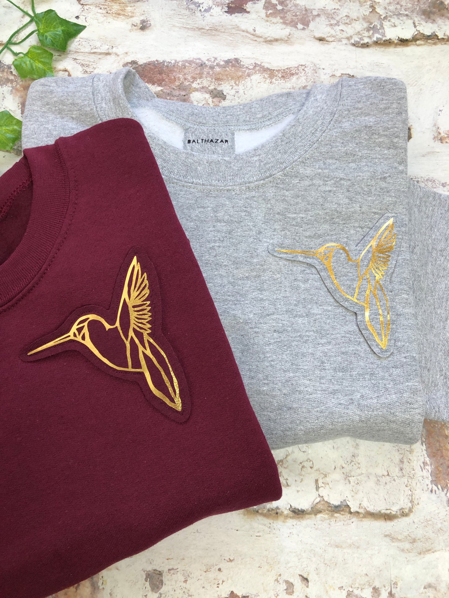 Origami Hummingbird sweatshirt - textured metallic