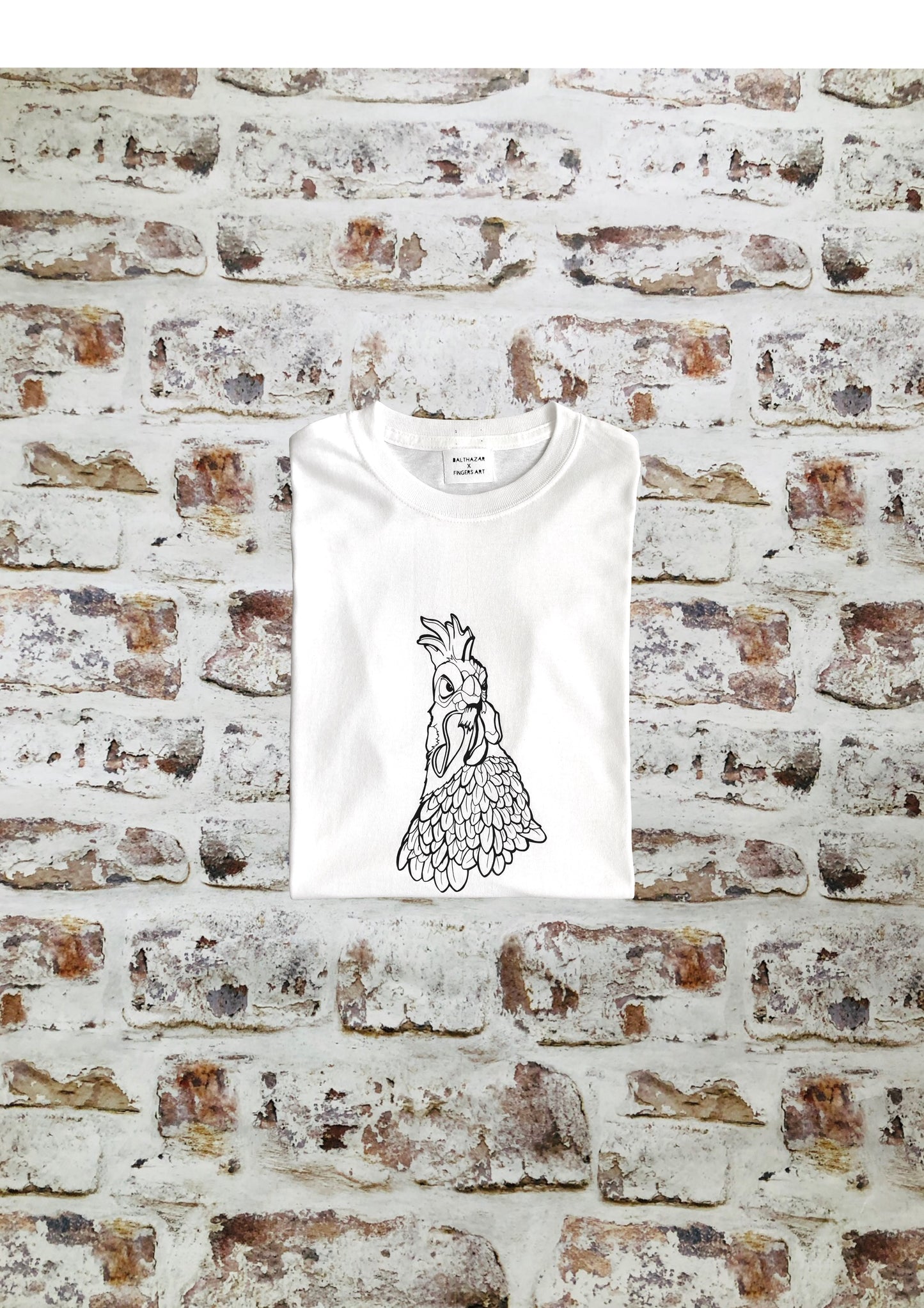 Large Chicken t- shirt by Fingers Art