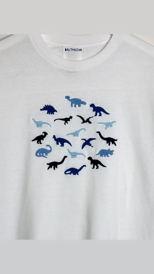 Mixed Miniature dinosaur cluster embroidered t-shirt - customise your colours