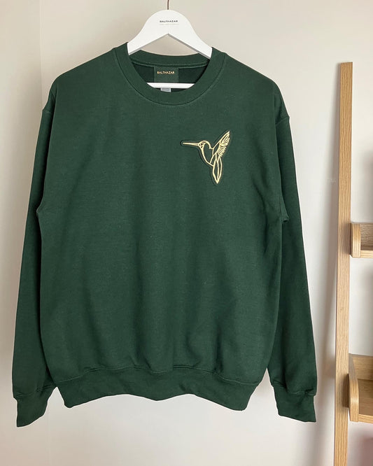 Origami Hummingbird sweatshirt - textured metallic