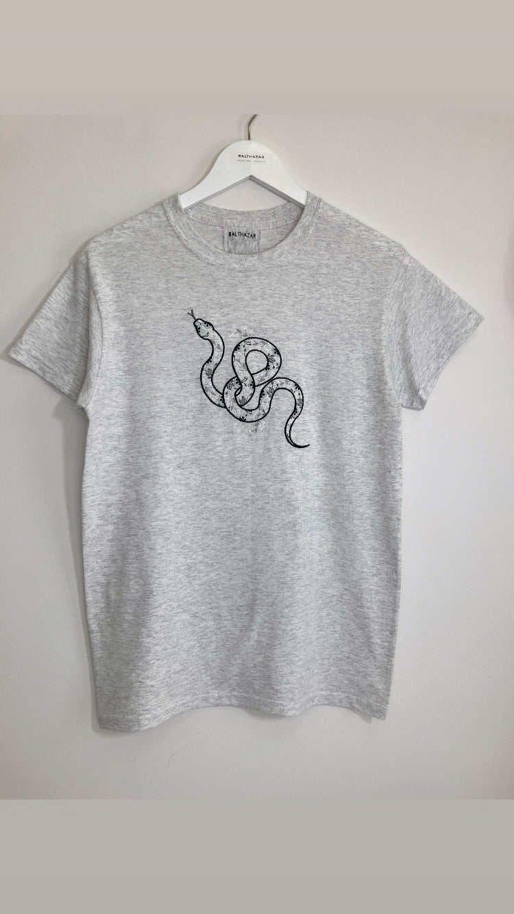 Floral embroidered snake t-shirt - customisable