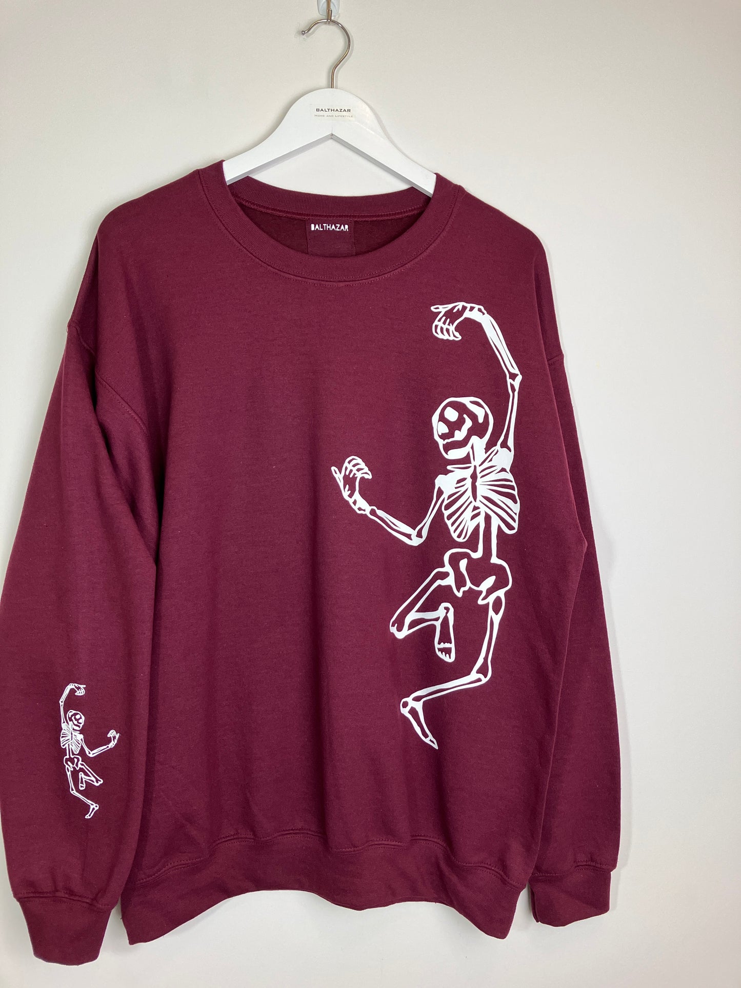 Mega Dancing Skeleton sweatshirt - Novelty print - unisex- customisable - handmade