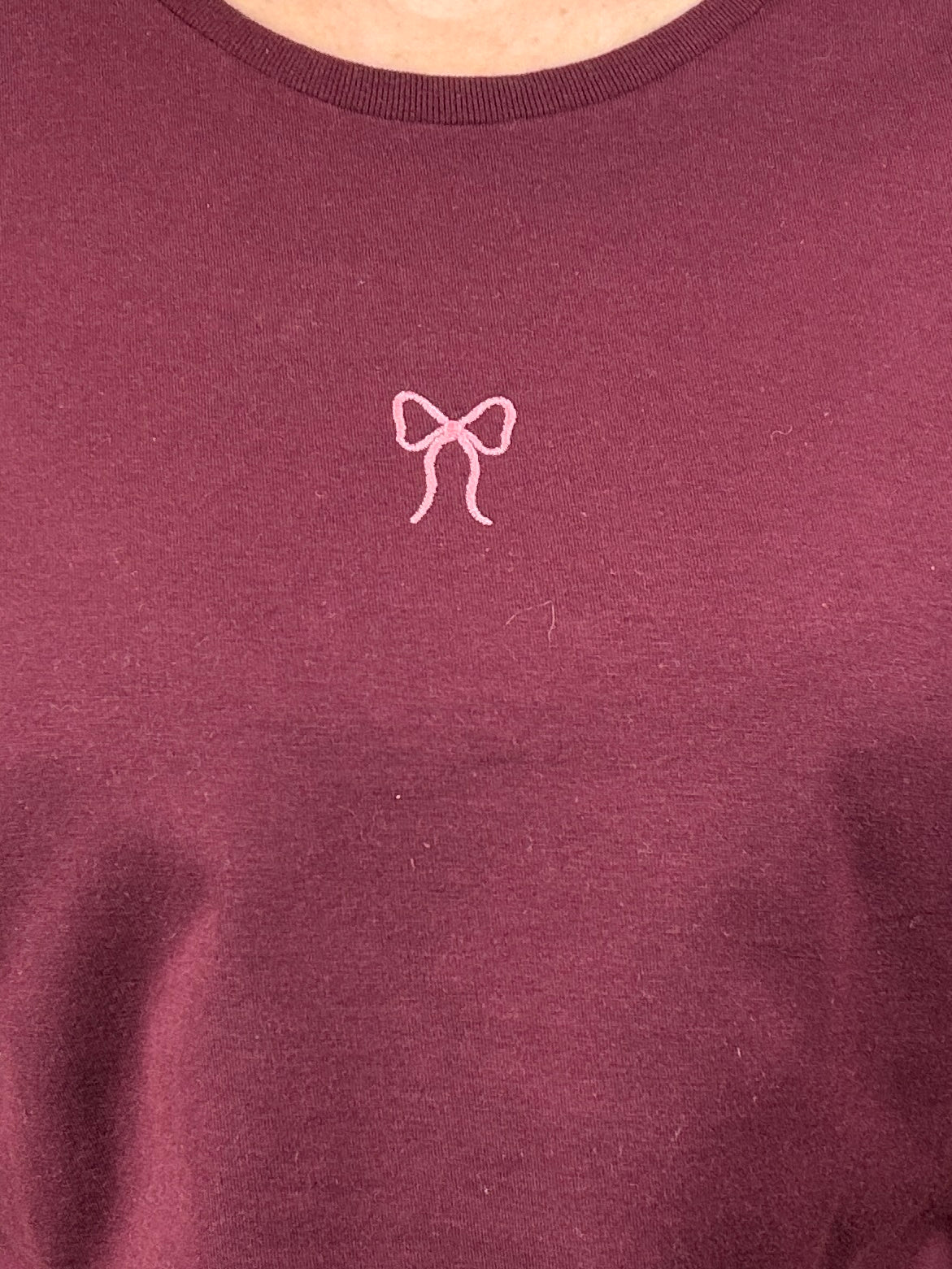 Embroidered Miniature Bow  t-shirt - customise your colours - cute t-shirt