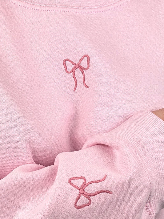 Embroidered Bow sweatshirt - sleeved - customisable