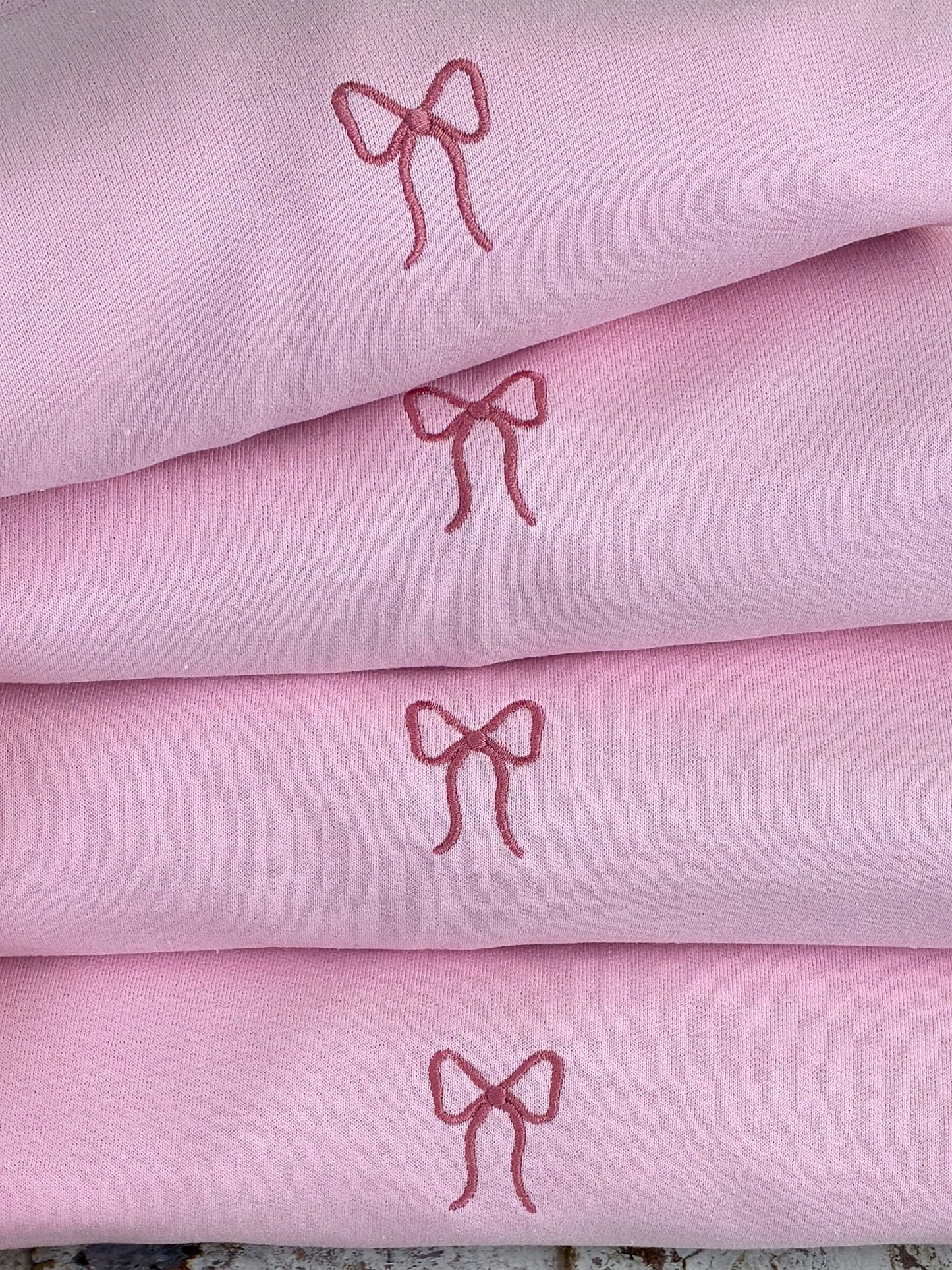 Embroidered Bow sweatshirt - sleeved - customisable