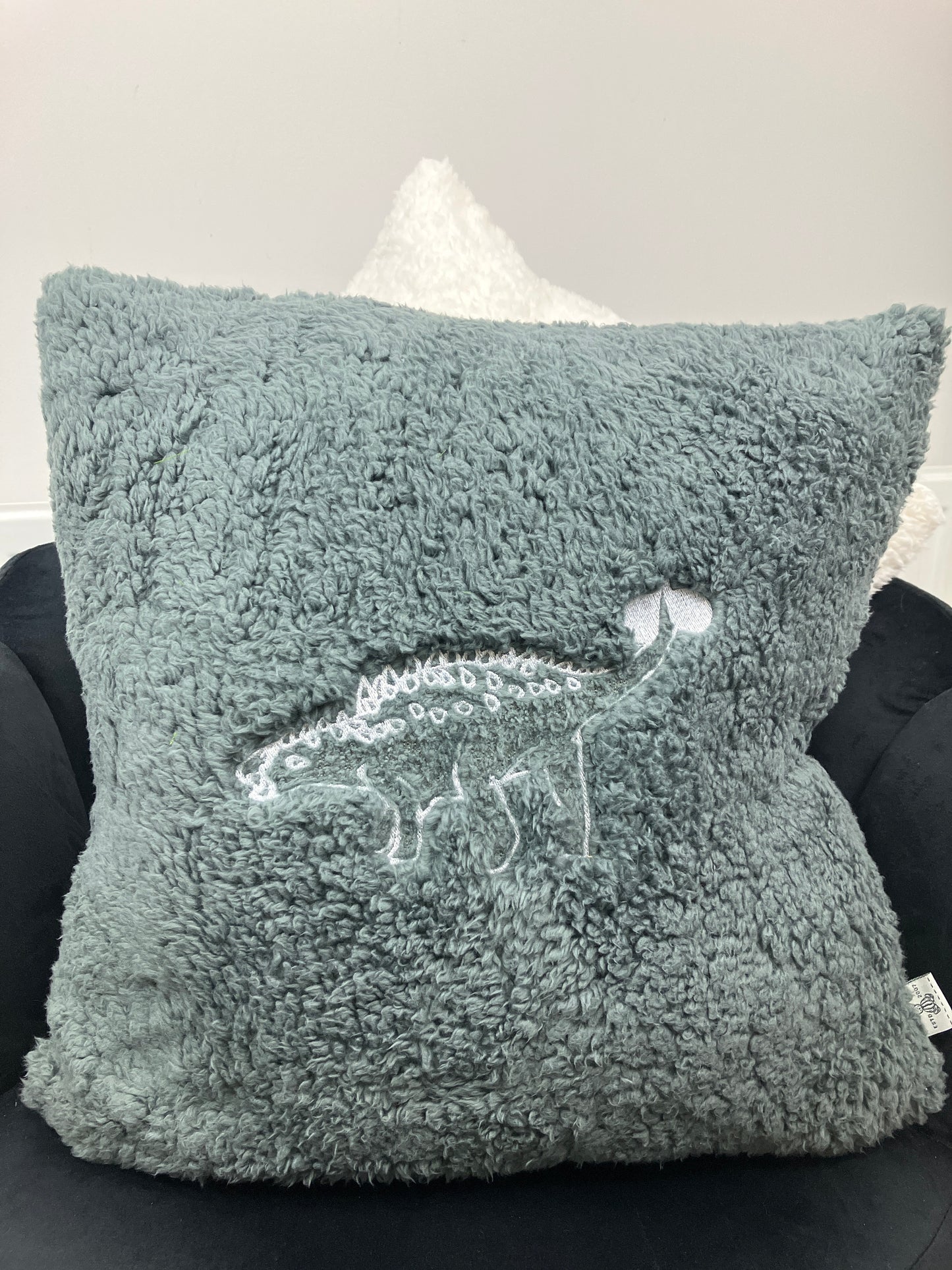 Embroidered Dinosaur Cushion