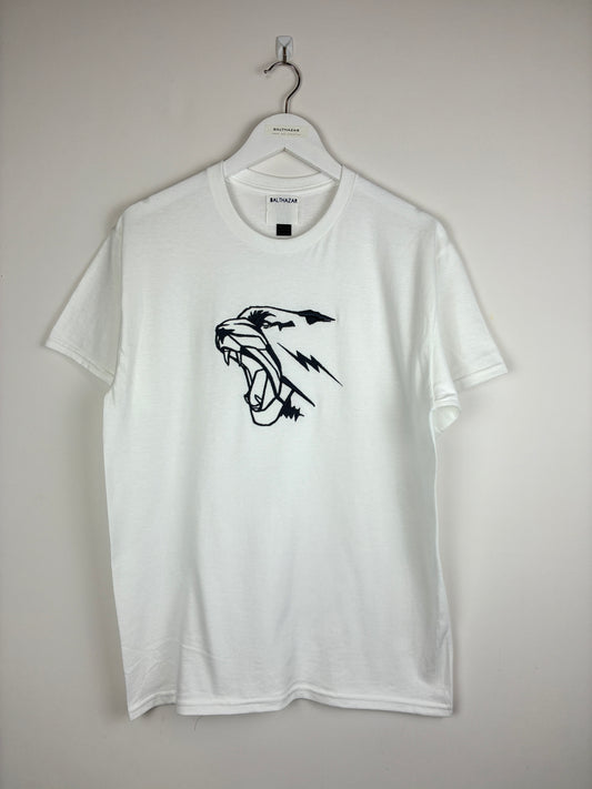 Large Graphic embroidered leopard head t-shirt - customisable