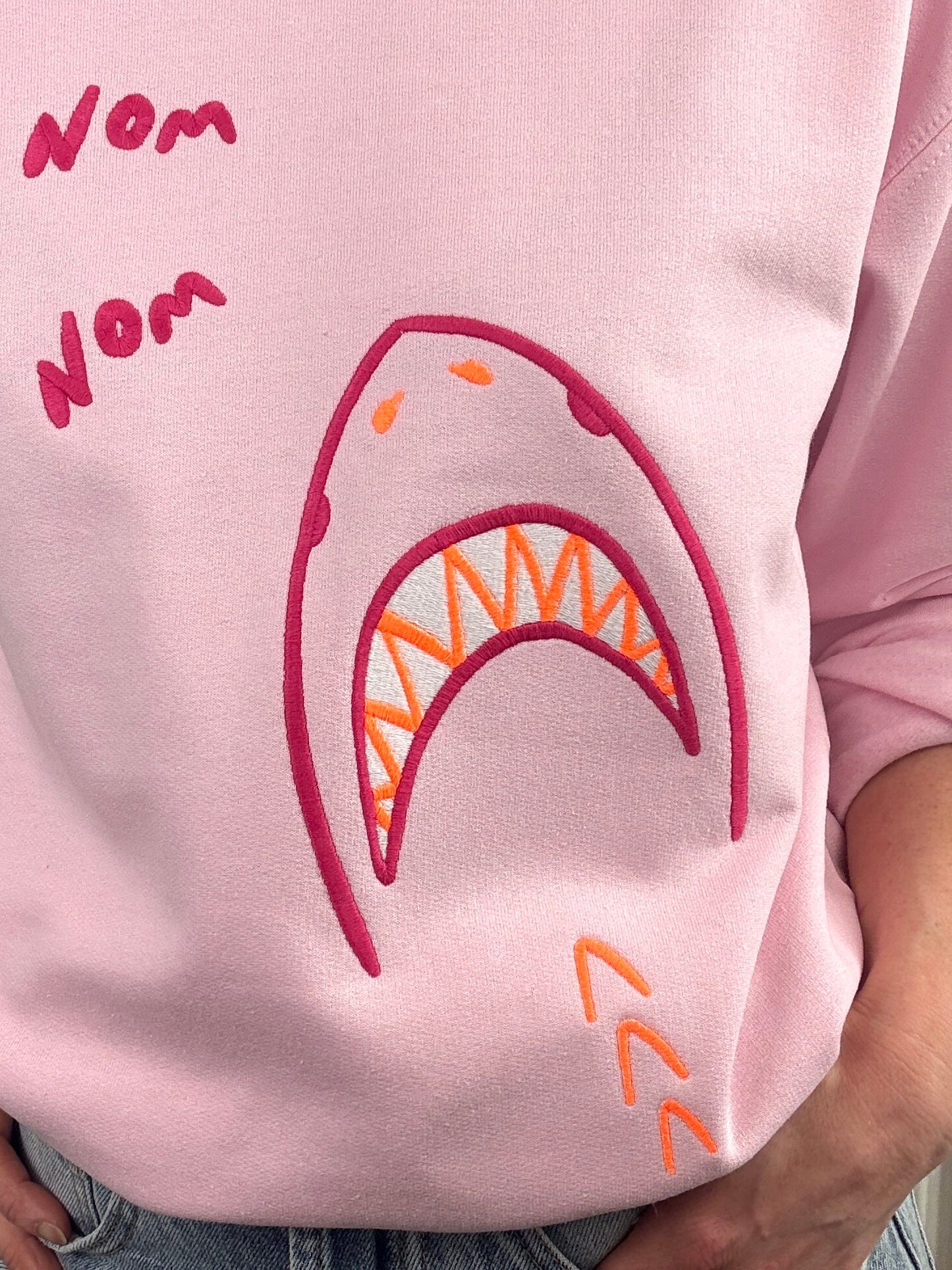 Embroidered mega shark sweatshirt