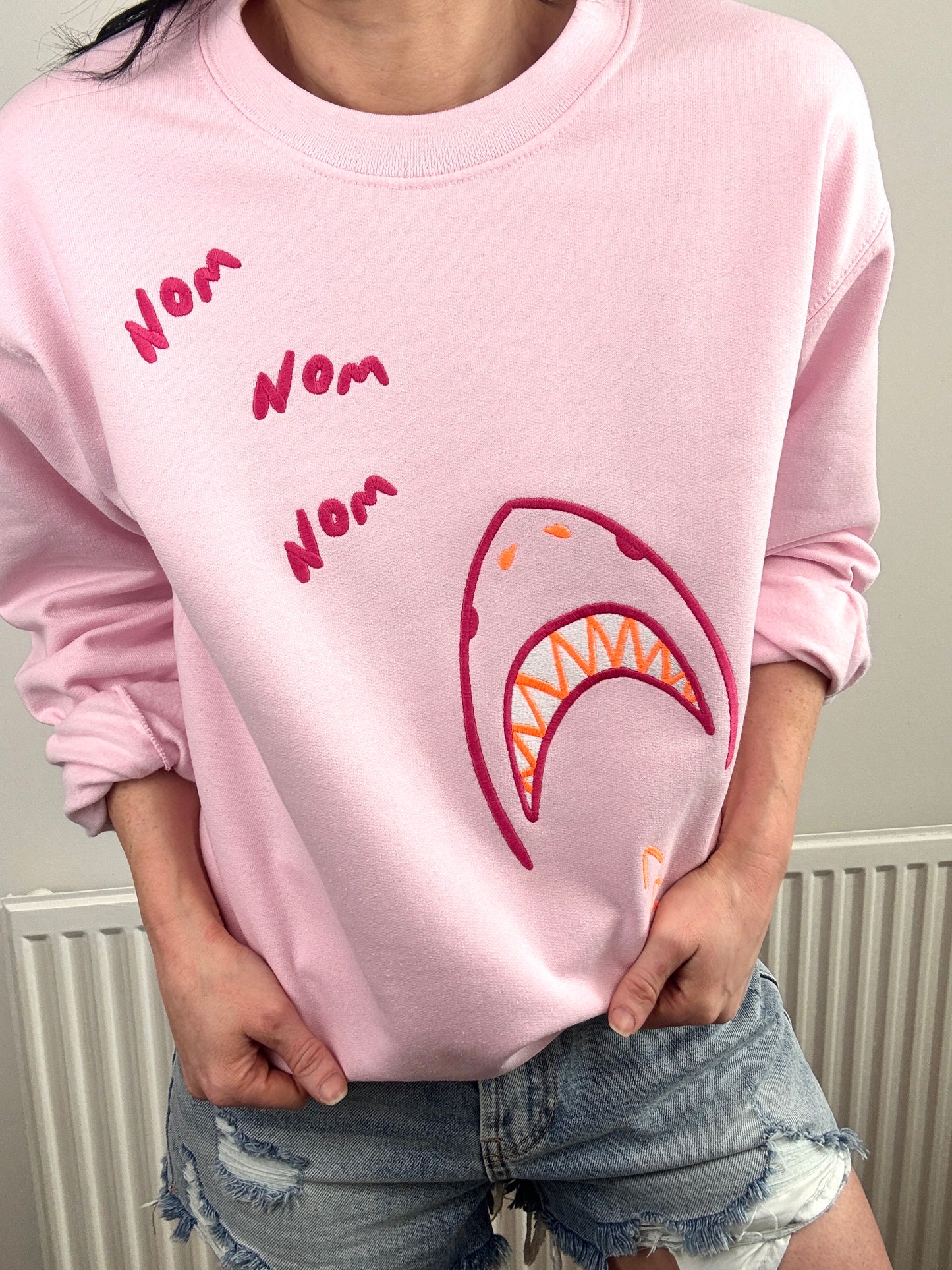 Embroidered mega shark sweatshirt