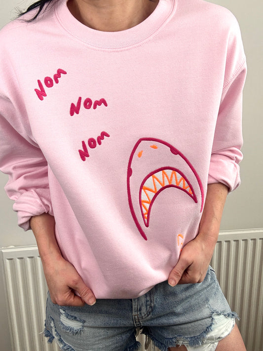 Embroidered mega shark sweatshirt