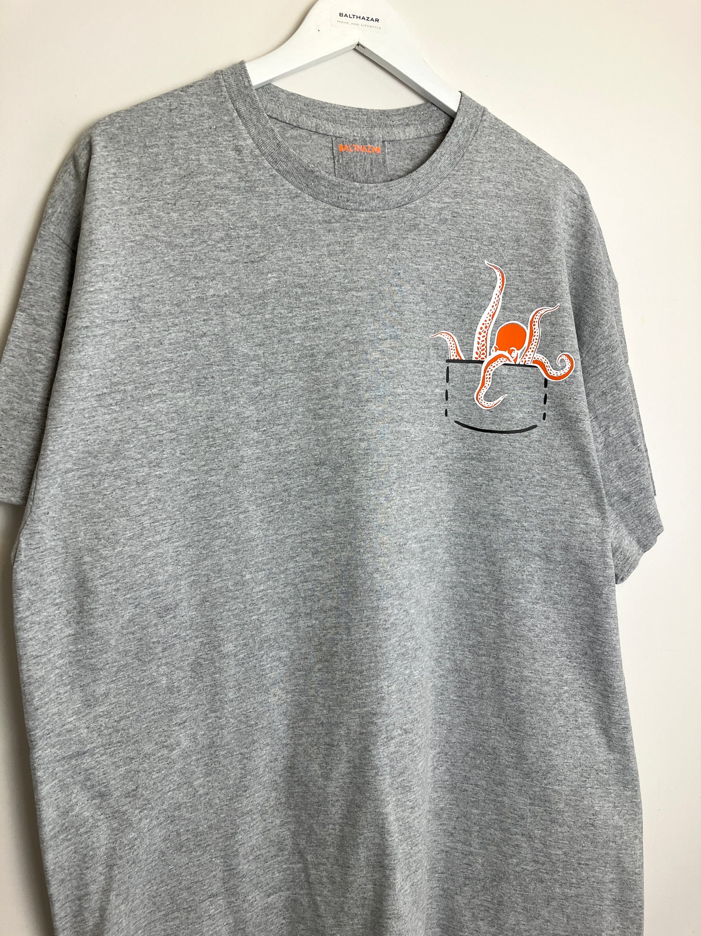 Pocket Octopus T-shirt - Mid Grey Sample XL