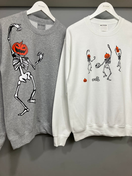 Mega Barry dancing pumpkin skeleton sweatshirt