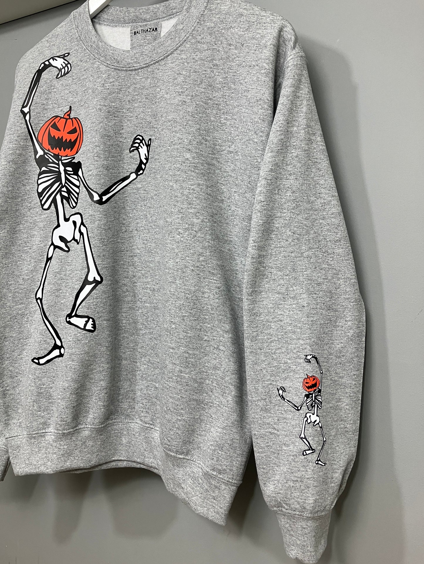 Mega Barry dancing pumpkin skeleton sweatshirt