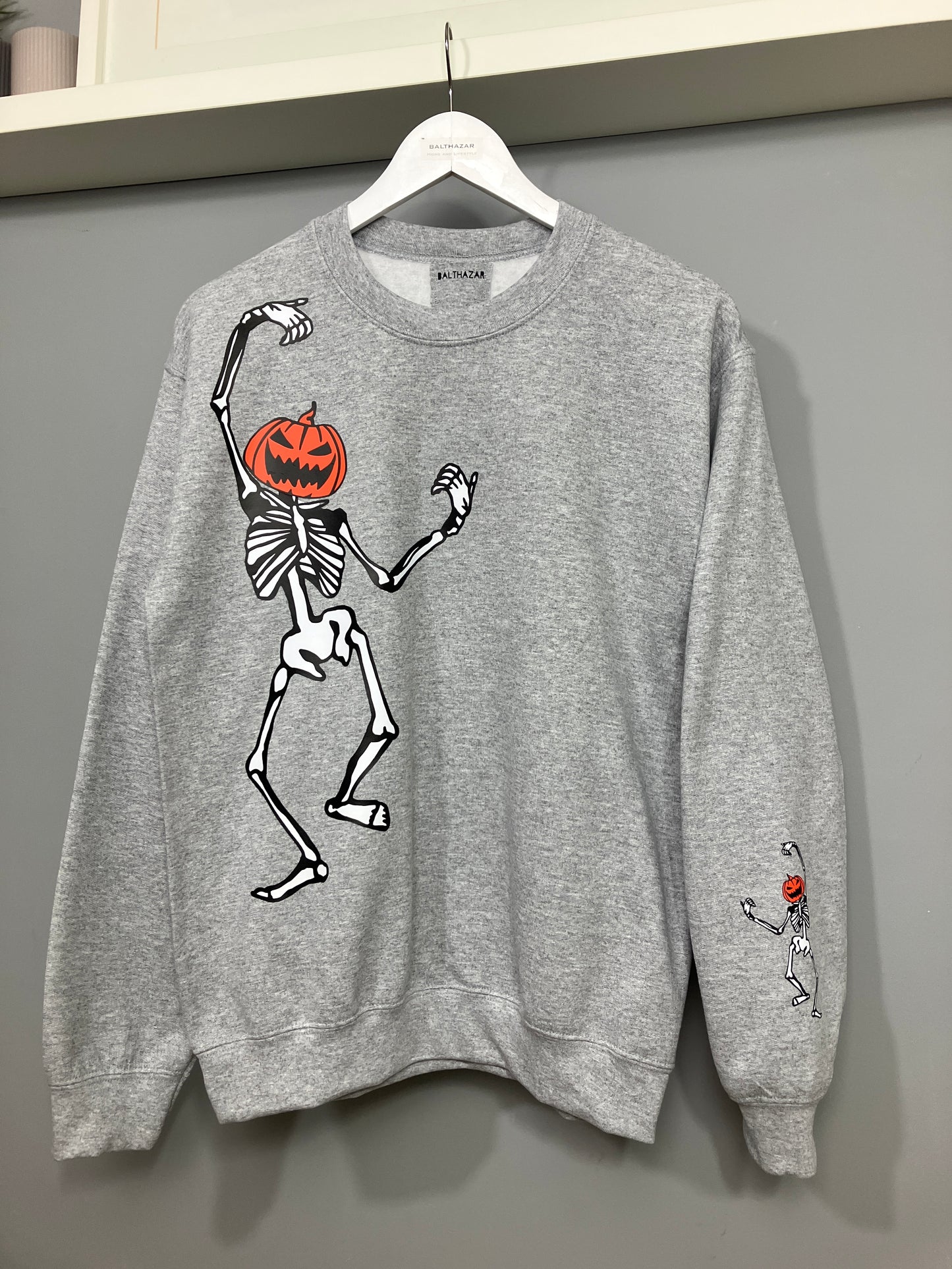 Mega Barry dancing pumpkin skeleton sweatshirt