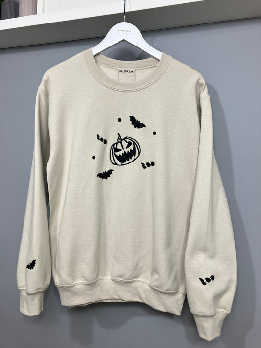 Halloween pumpkin head Embroidered sweatshirt - boo - bat - customisable