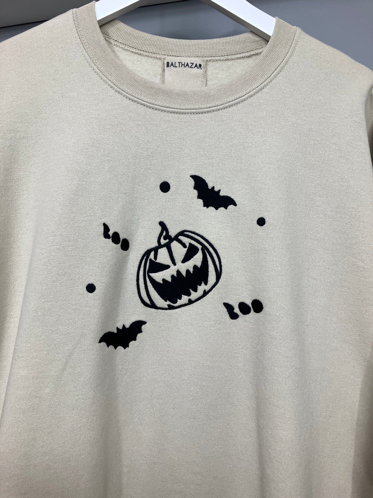 Halloween pumpkin head Embroidered sweatshirt - boo - bat - customisable