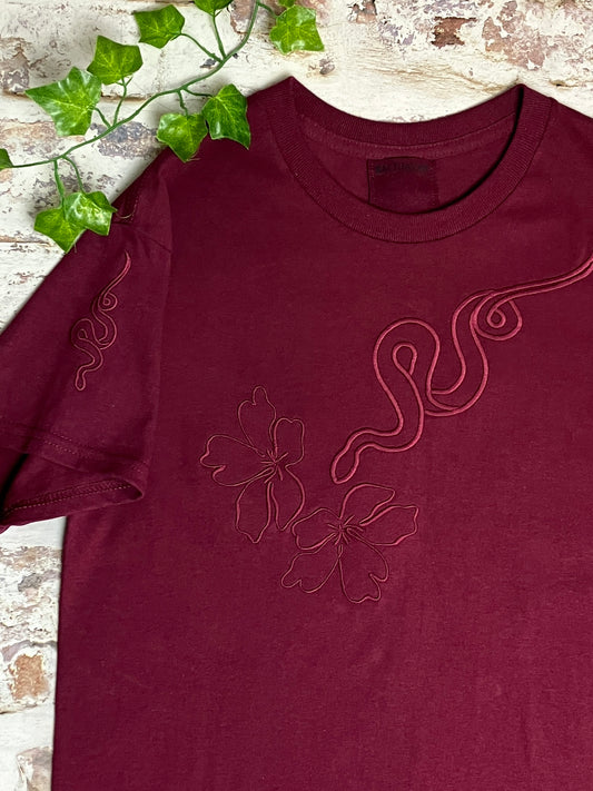 The Embroidered snake and flowers t-shirt