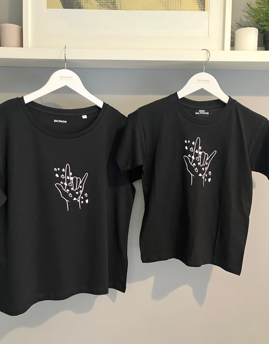 Childrens Love and hearts sign language t-shirt - customisable