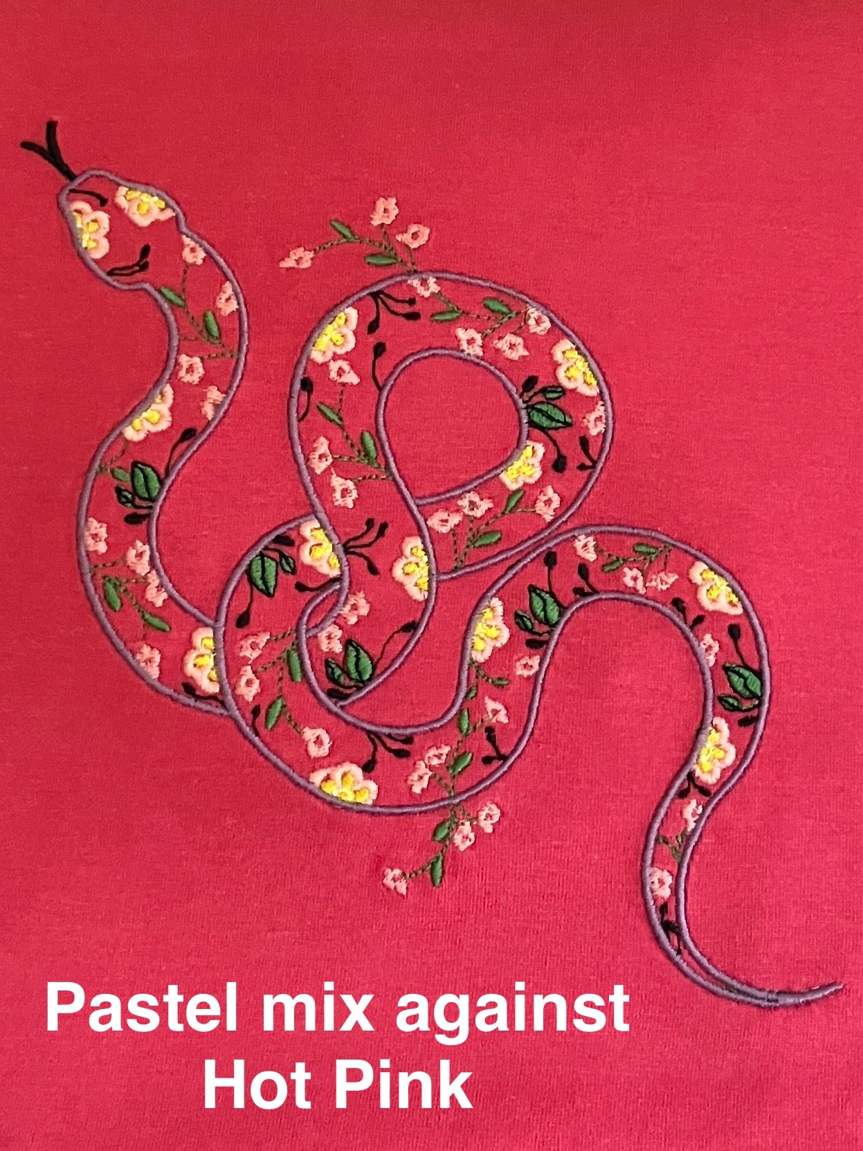 Floral embroidered snake t-shirt - customisable