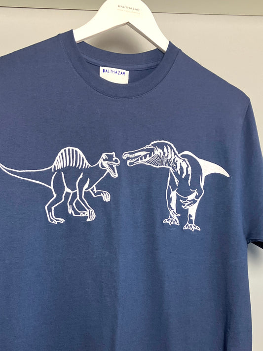 Dinosaur Battle embroidered t-shirt - customisable