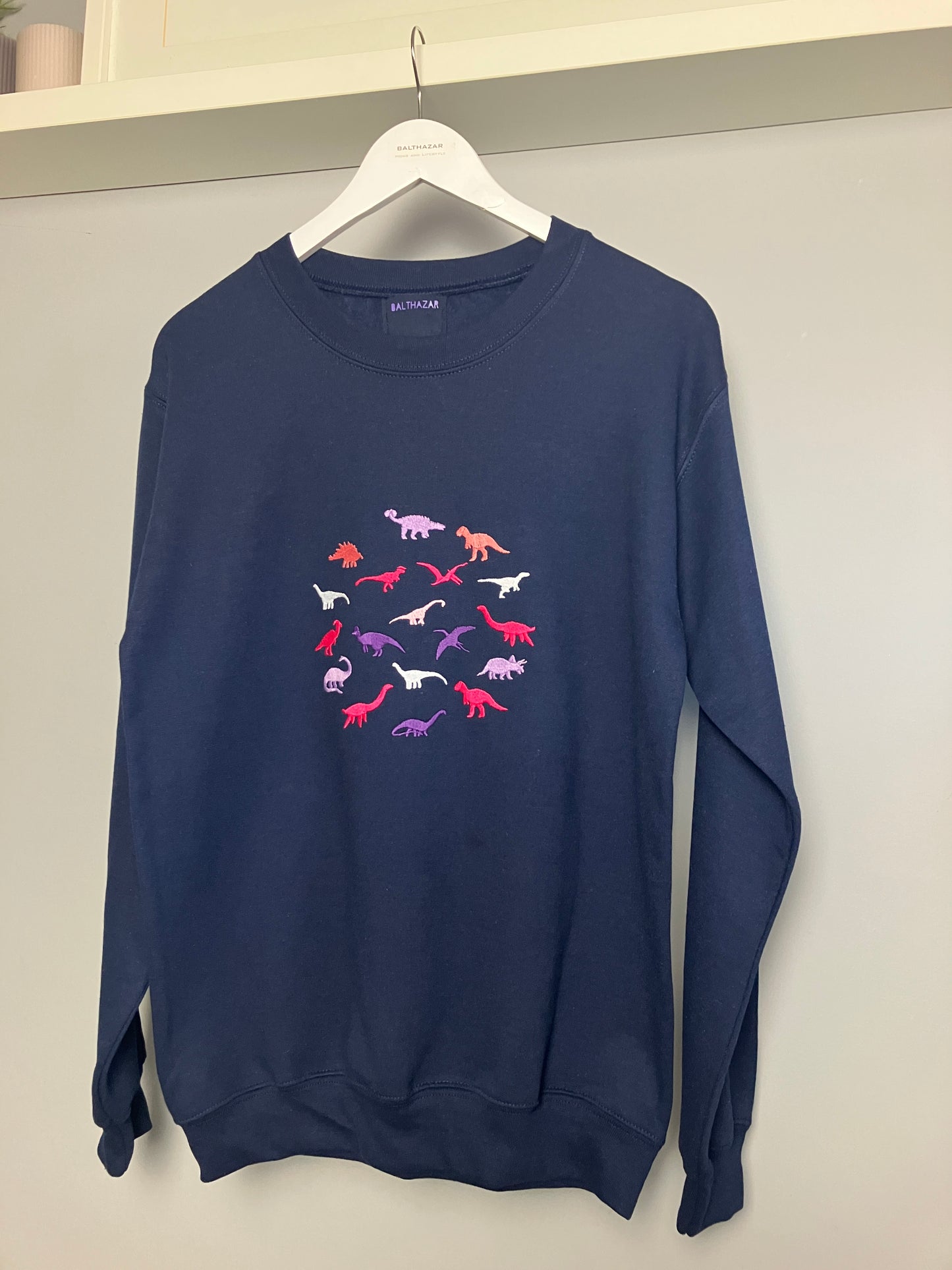 Mixed Miniature dinosaur cluster embroidered sweatshirt - customise your colours