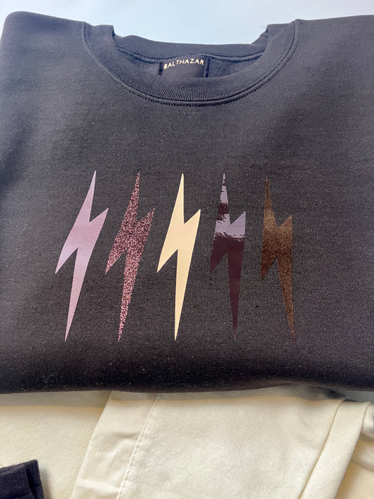 Chocolate mix OR Black Cherry chocolate lightning bolt sweatshirt