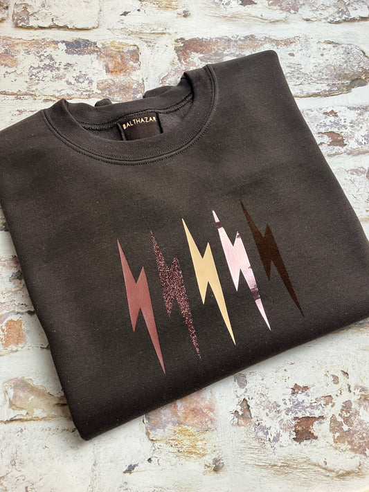 Chocolate mix  OR Black Cherry chocolate lightning bolt sweatshirt