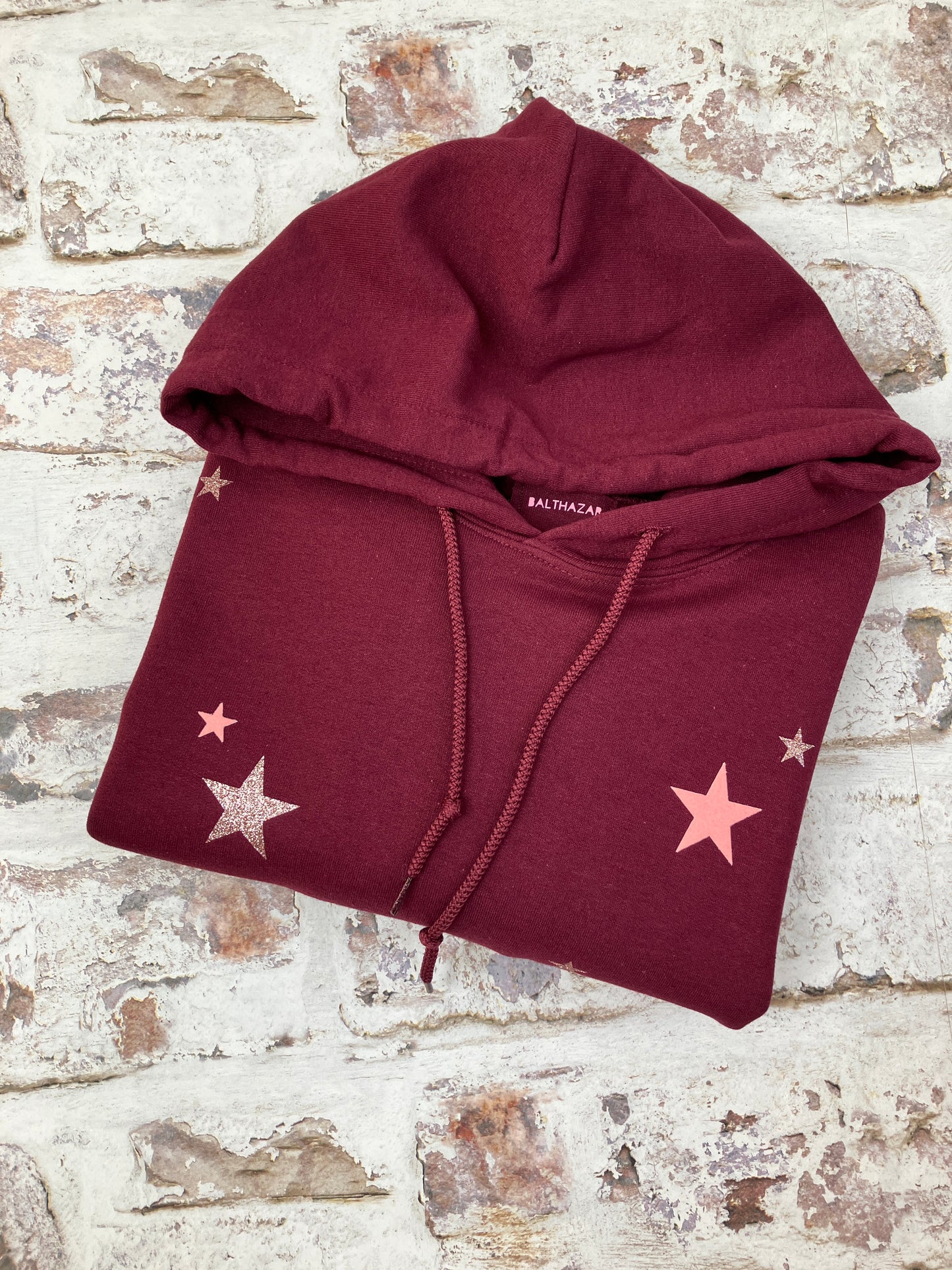 Mixed star hoody - Berry Medium Sample