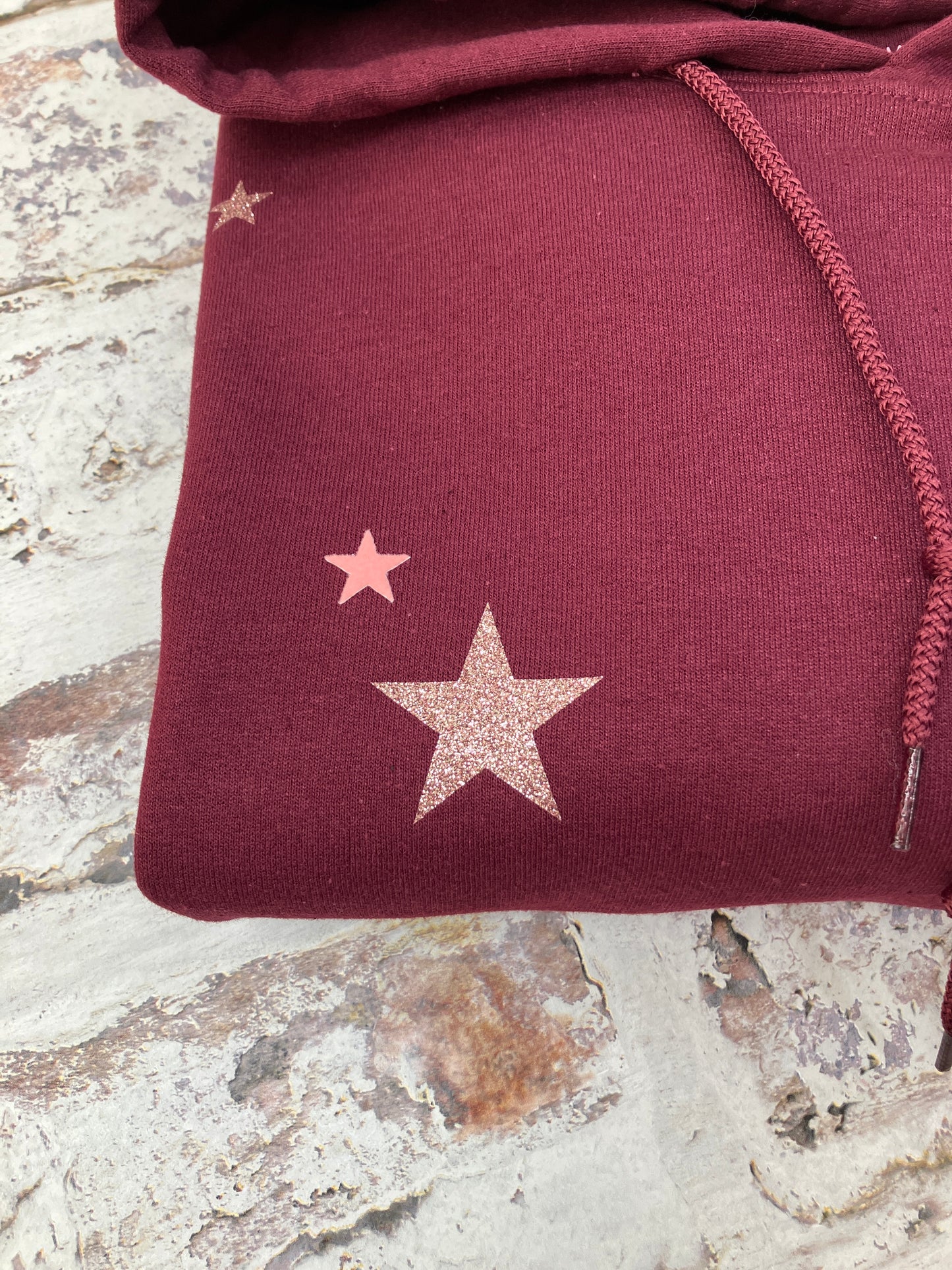 Mixed star hoody - Berry Medium Sample