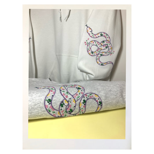 Embroidered Floral snake sweatshirt - customisable