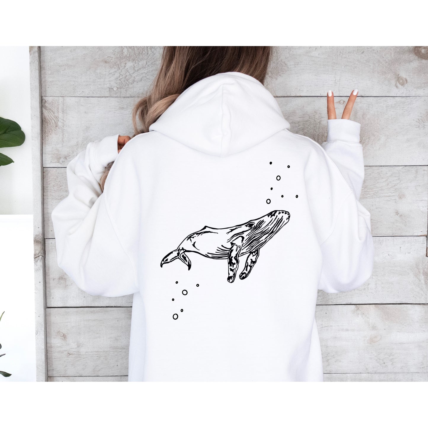 Humpback whale Hoody - handmade - customisable