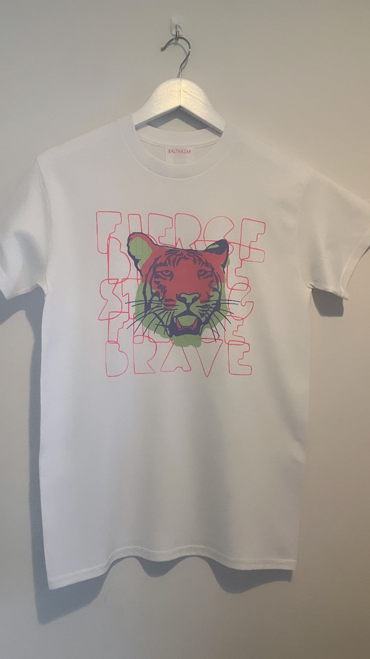 Tiger t-shirt Mint and Pink mix