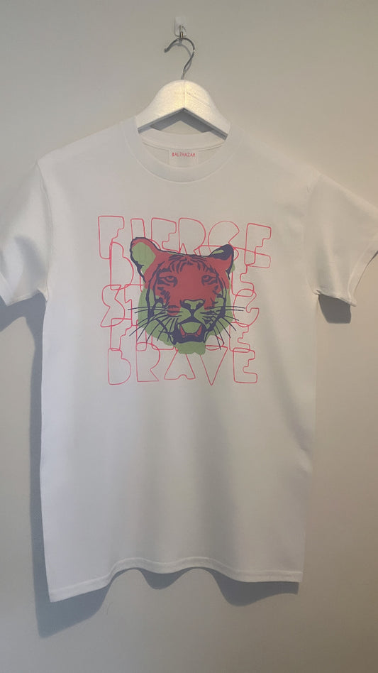 Tiger t-shirt Mint and Pink mix